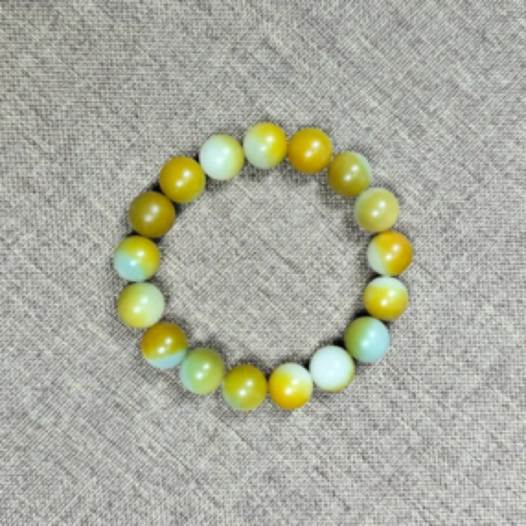 对对碰黄绿的混色单圈圆珠菩提根
