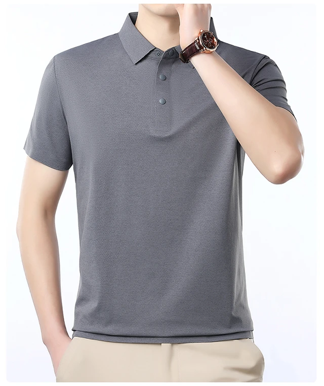 2025夏季男士翻领短袖polo衫新款商务休闲吸汗透气T恤7705