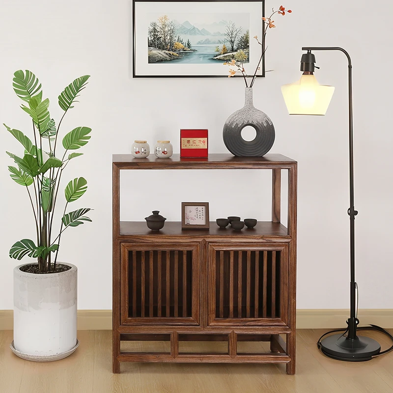 餐边柜全实木门厅玄关柜新中式入户矮柜小台酒柜客厅隔断