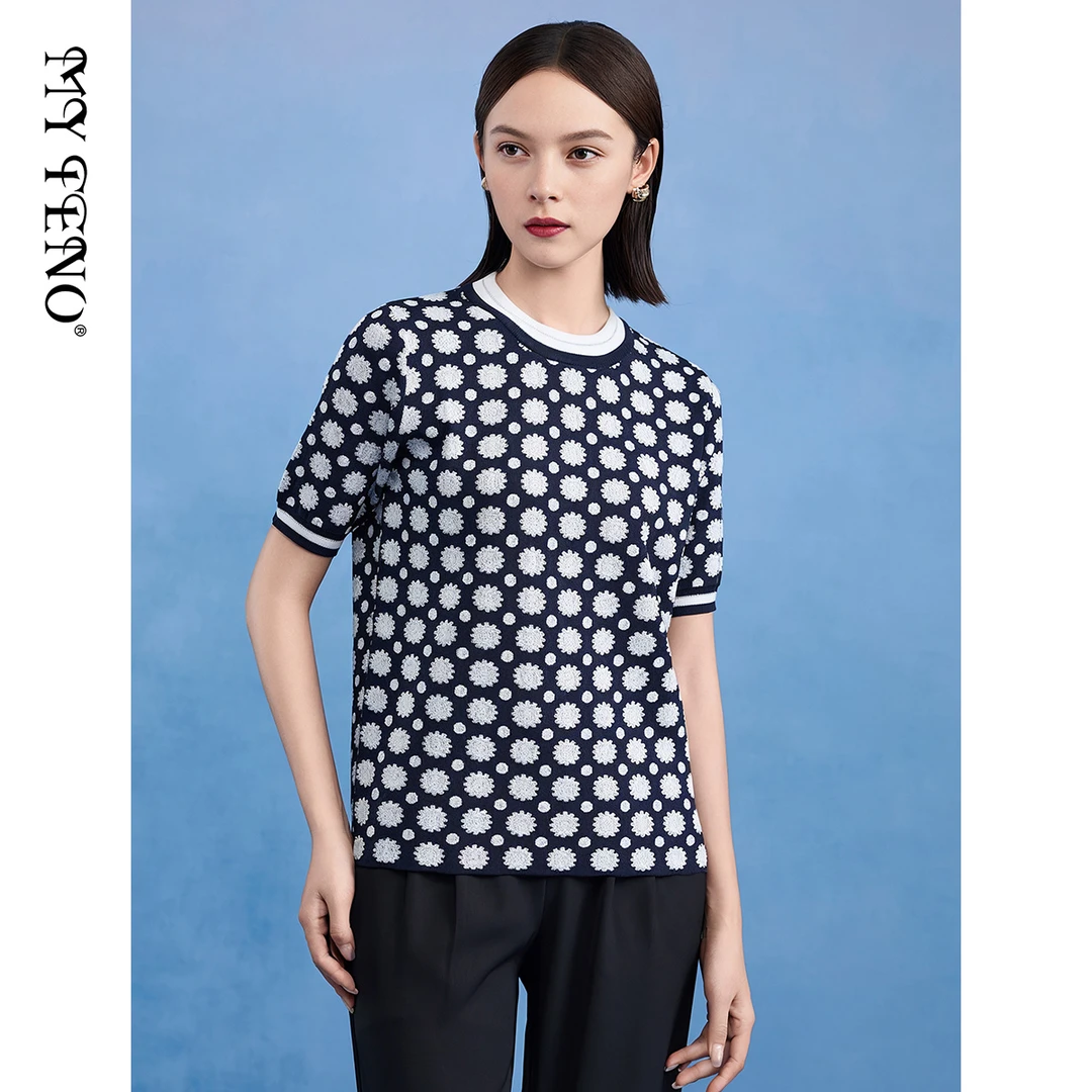 【马天奴】运动时尚休闲印花圆领弹力针织衫VDS935SWH0