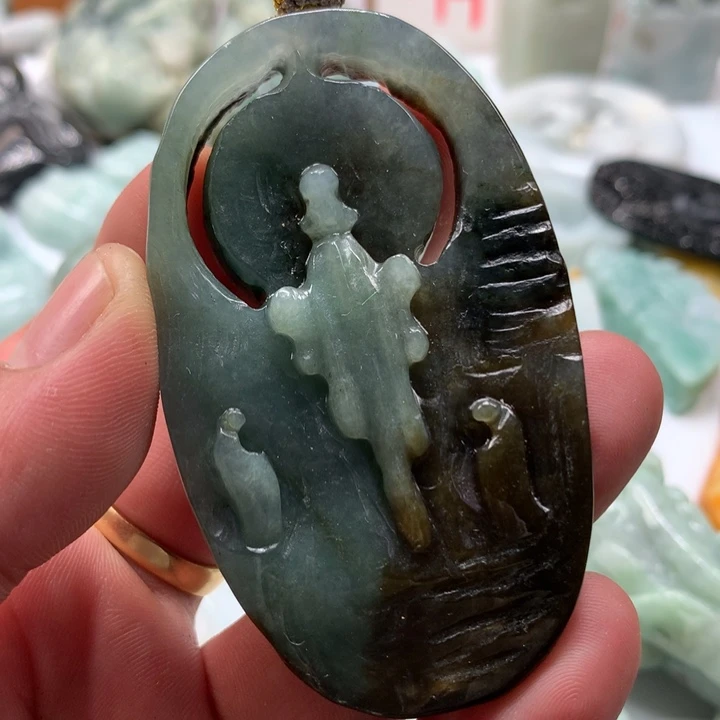 翡翠未镶嵌颈饰保真天然a货翡翠