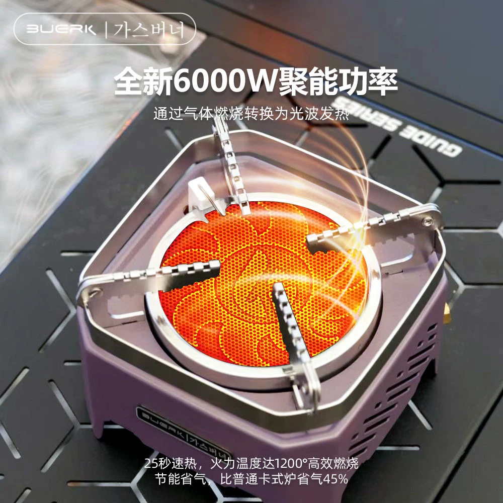 BUERK新款蜂窝炉户外便携式红外线燃气炉防风