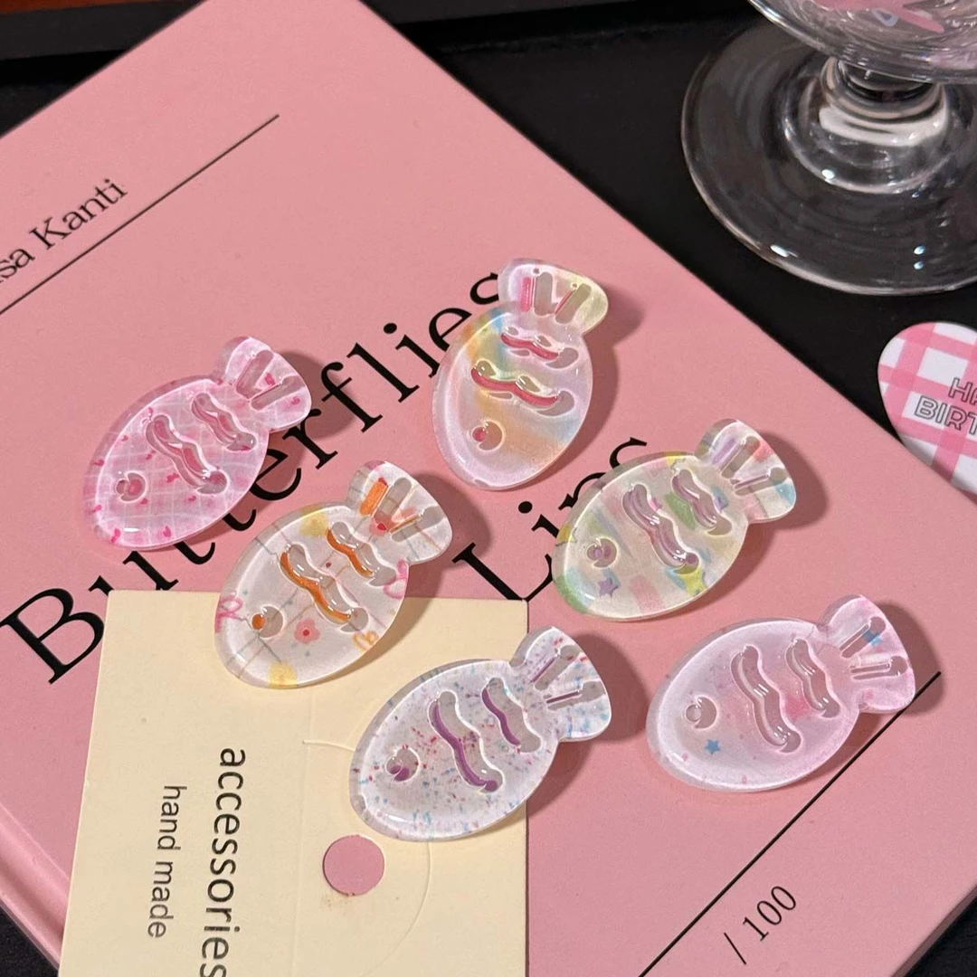 可爱图案清透发夹亮晶晶夏日清透小鱼刘海夹卡通百搭少女头饰女