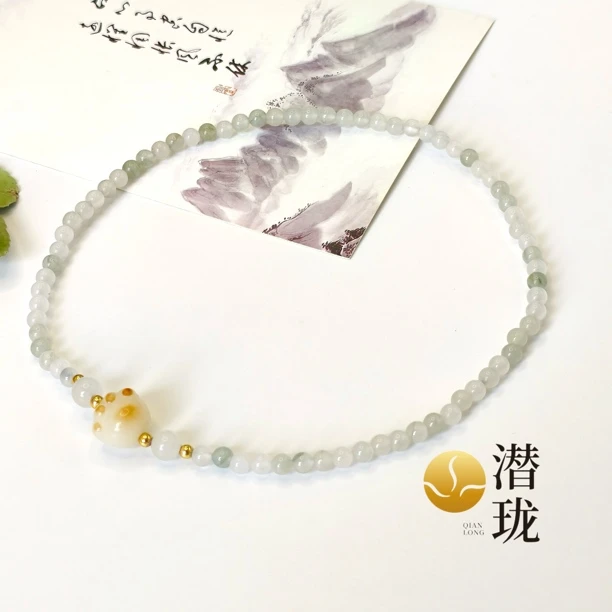 【潜珑】XY-1227天山翠冰底米粒珠卡4手串上手2圈菩提根