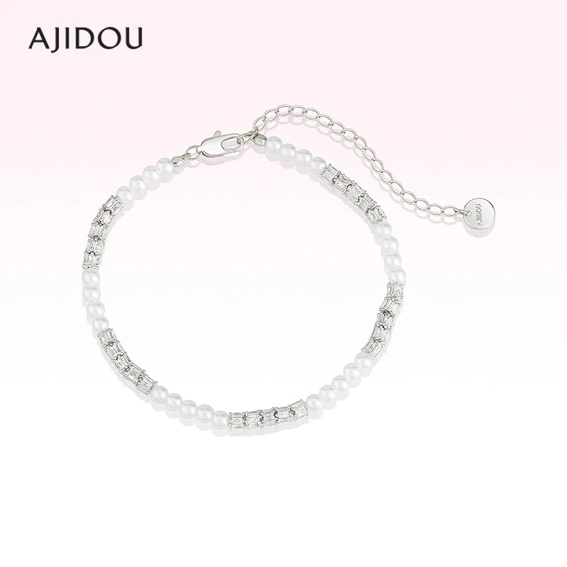 925银合成锆石手链 AJIDOU阿吉豆925银时尚气质手链