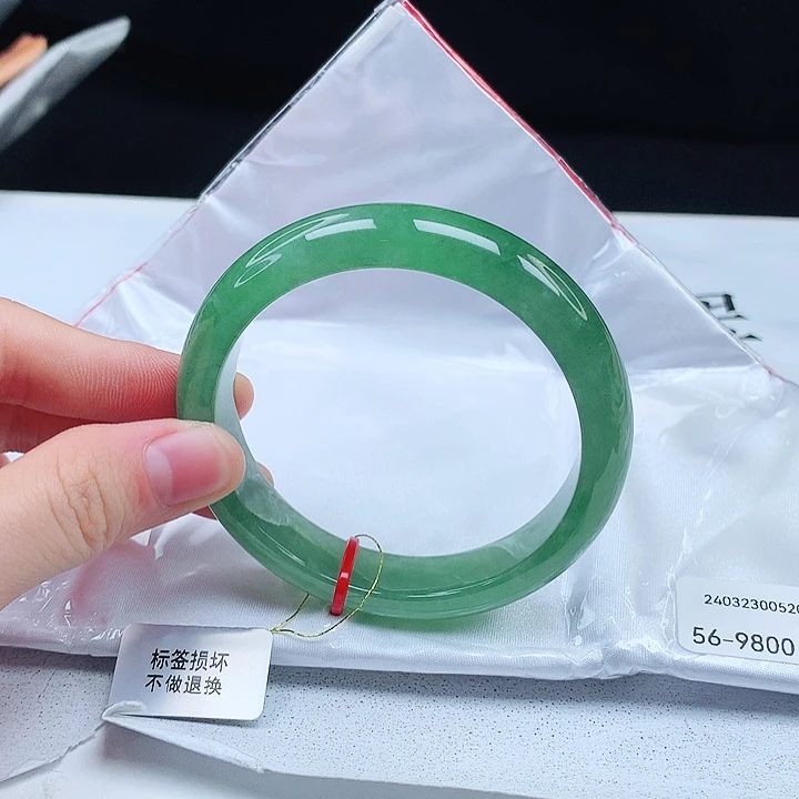 翡翠手镯未镶嵌缅甸天然a货手镯56