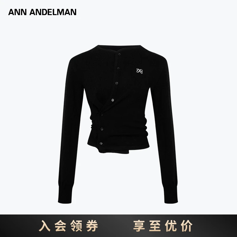 ANN ANDELMAN【田曦薇同款】25春夏 短款可调节小香风针织衫