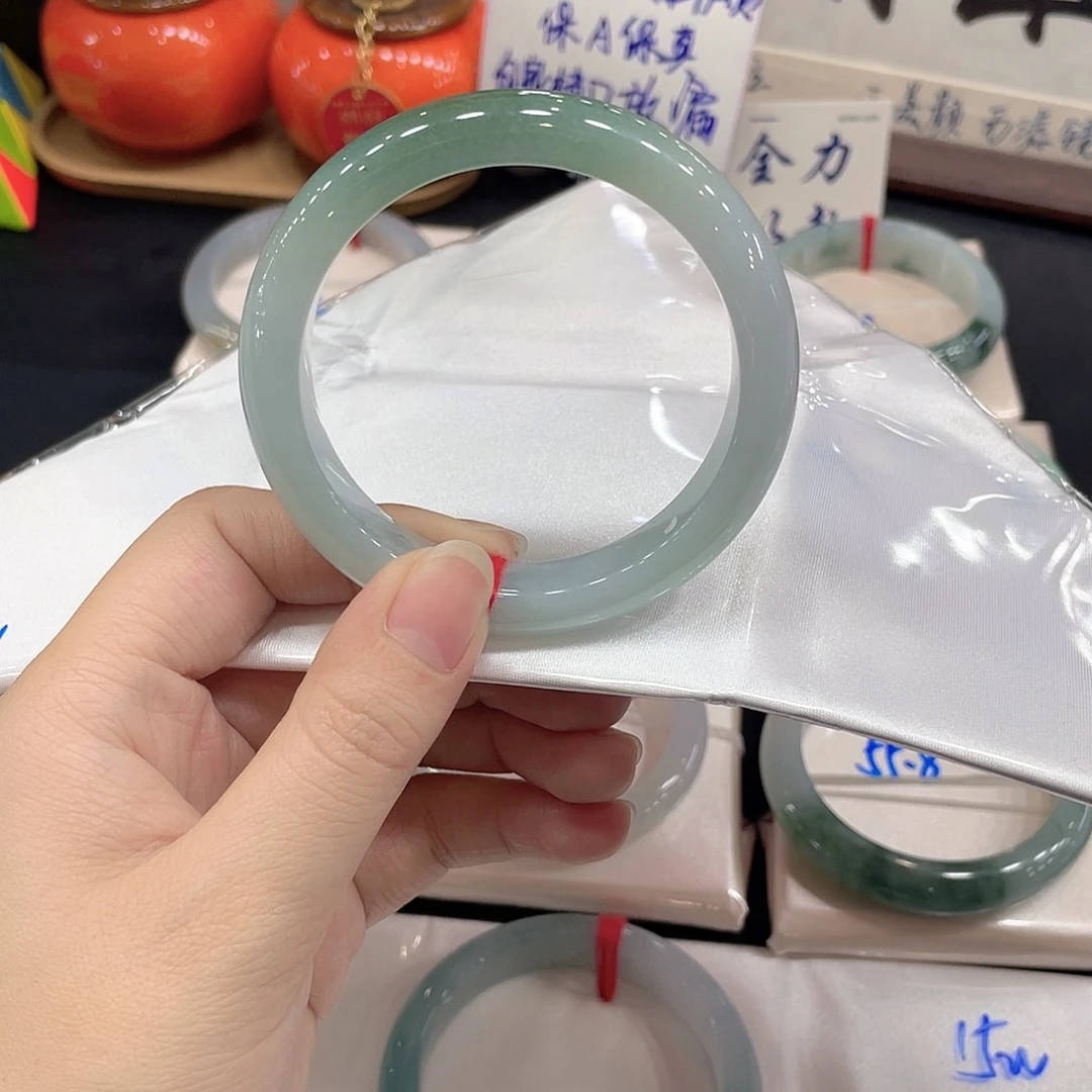 翡翠未镶嵌手镯天然缅甸A货翡翠手镯19