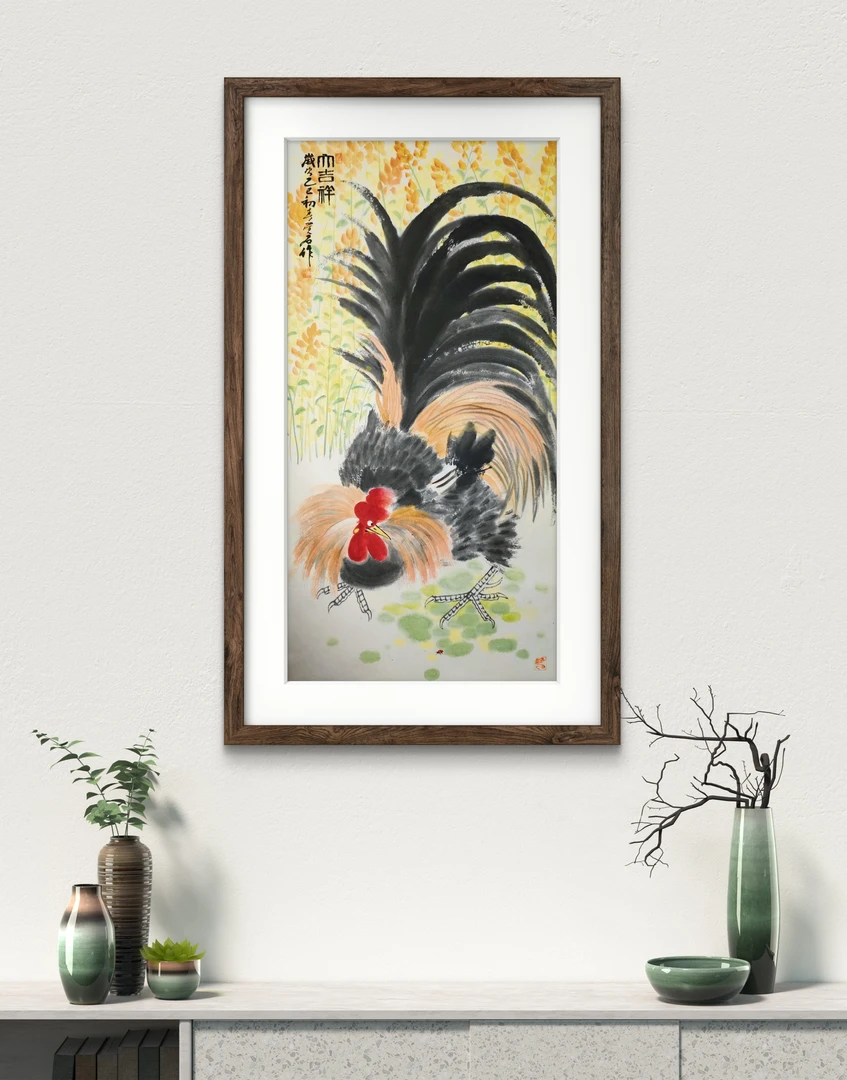 李振乾觉石画家写意花鸟 禅意花鸟 玄关挂画 书房 茶室 家居装饰