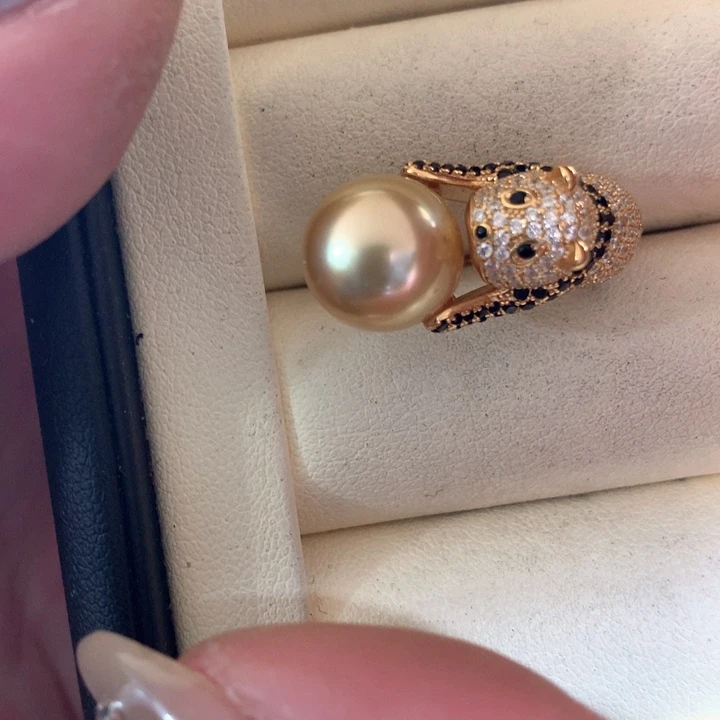 银S925镶嵌戒指海水珍珠