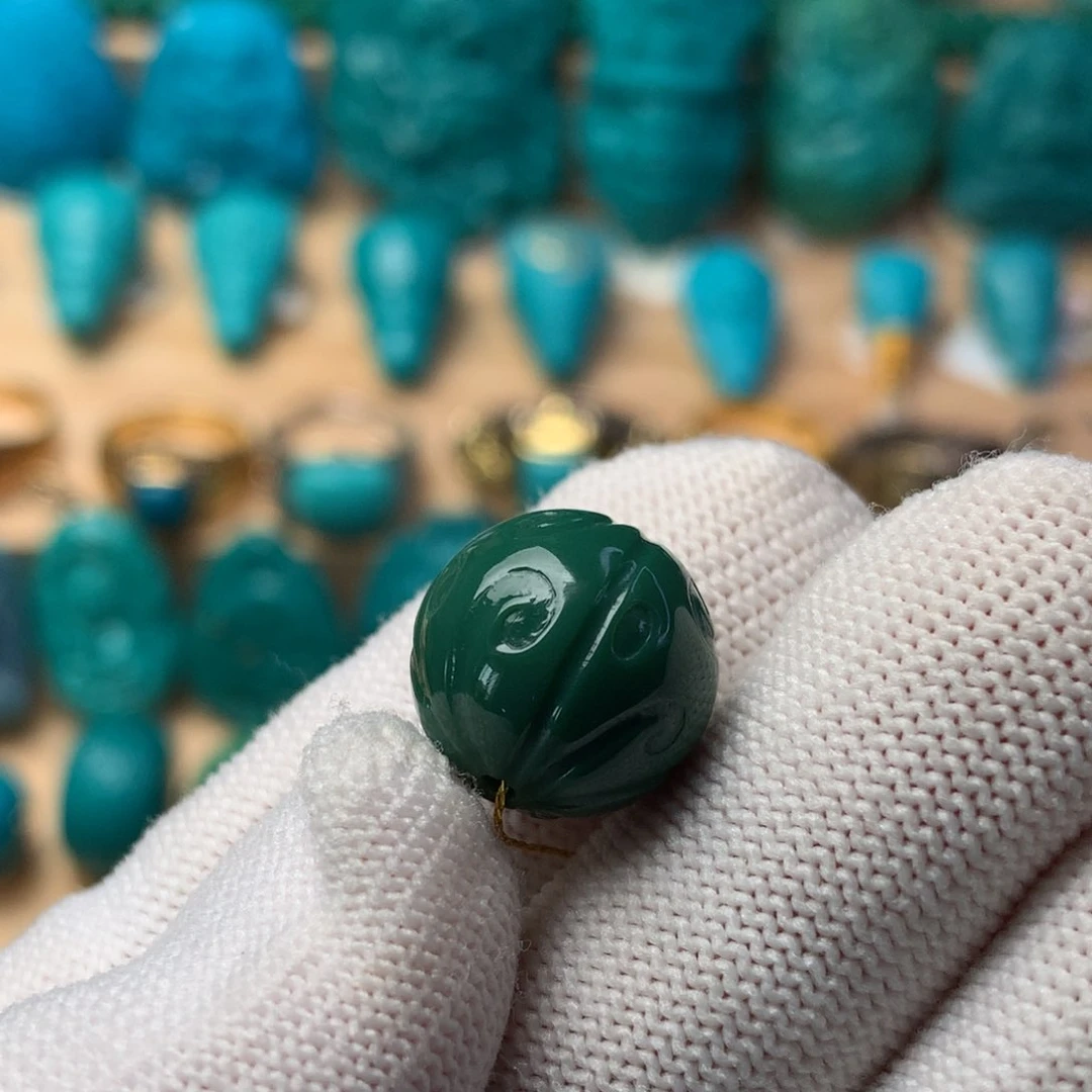 未镶嵌绿松石珠宝奇石14m m