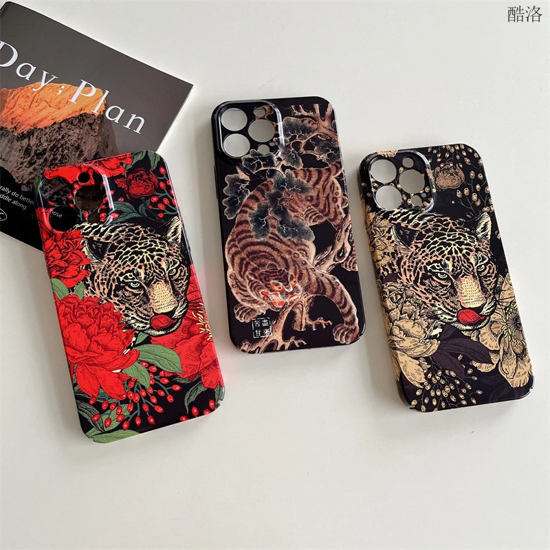 个性老虎适用苹果16/15promax手机壳豹子iphone13菲林14p保手机壳