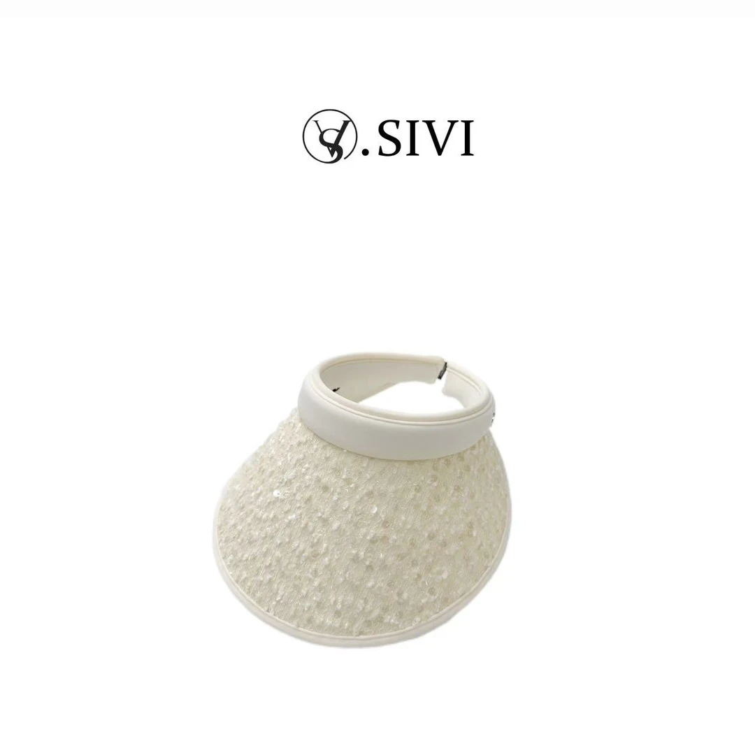 【熙薇品牌】2025春夏新款时尚休闲百搭出街旅游亮片防晒帽H1599