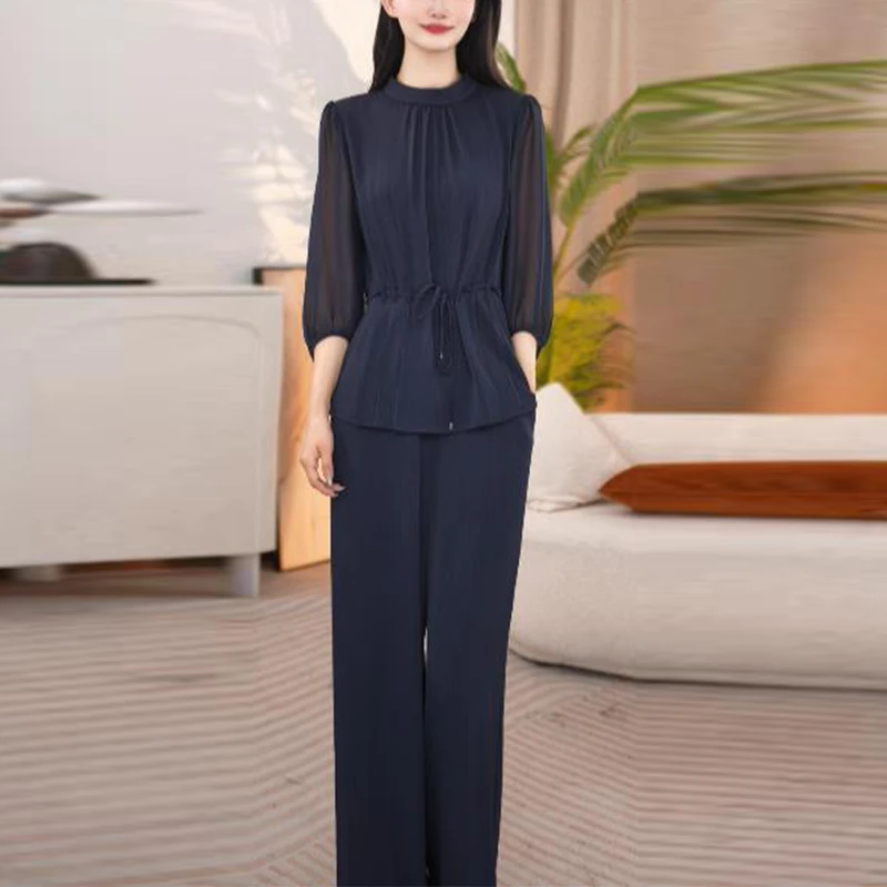 高级感穿搭新款两件套女2025秋季气质上衣静奢风时尚套装简约通勤