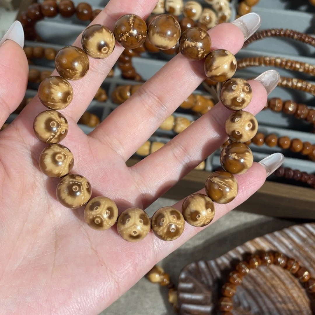 紫金鼠手串12.4熊猫烟花圆珠半实心