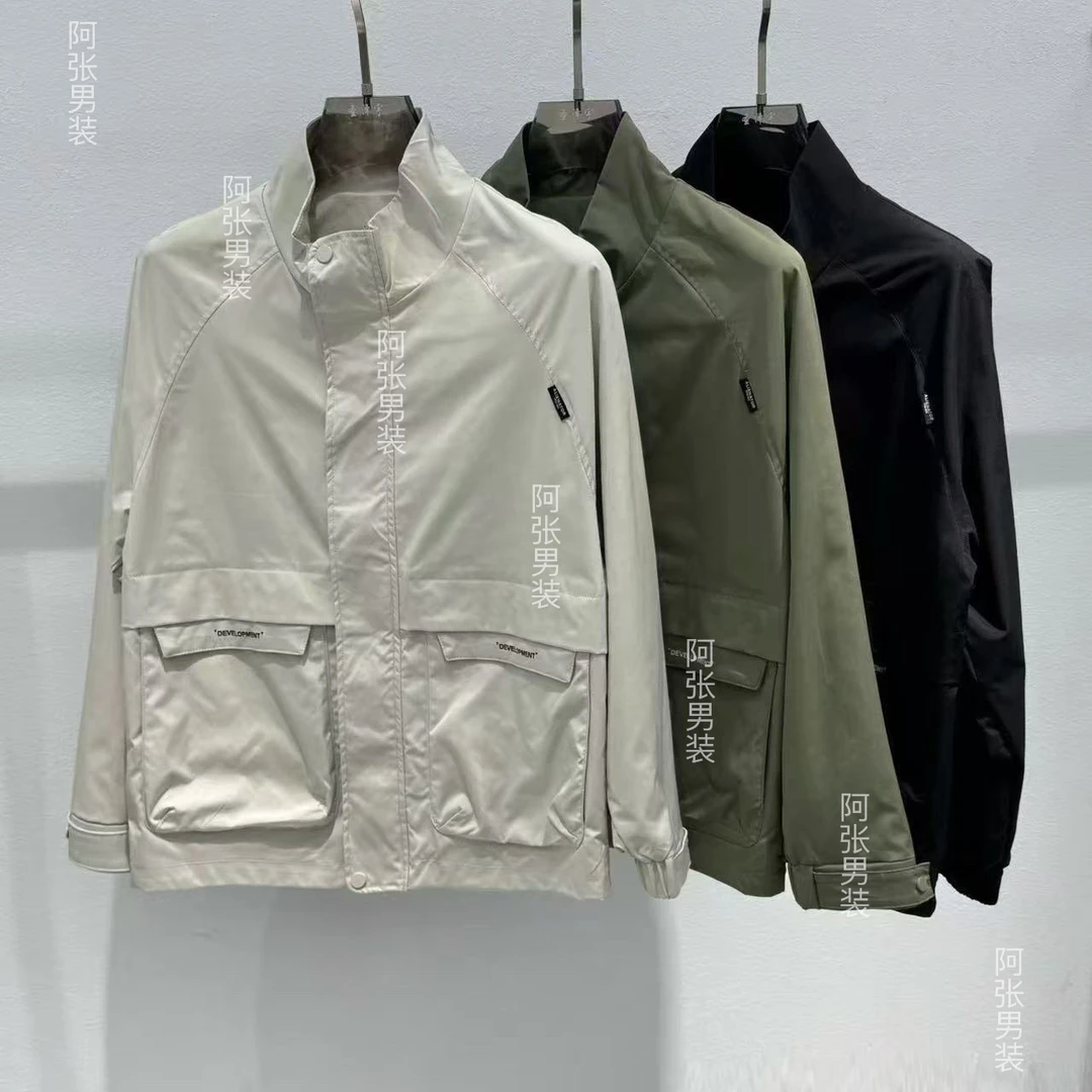 立领夹克男士秋装外套2025新款潮流修身工装上衣服春秋款青年褂子