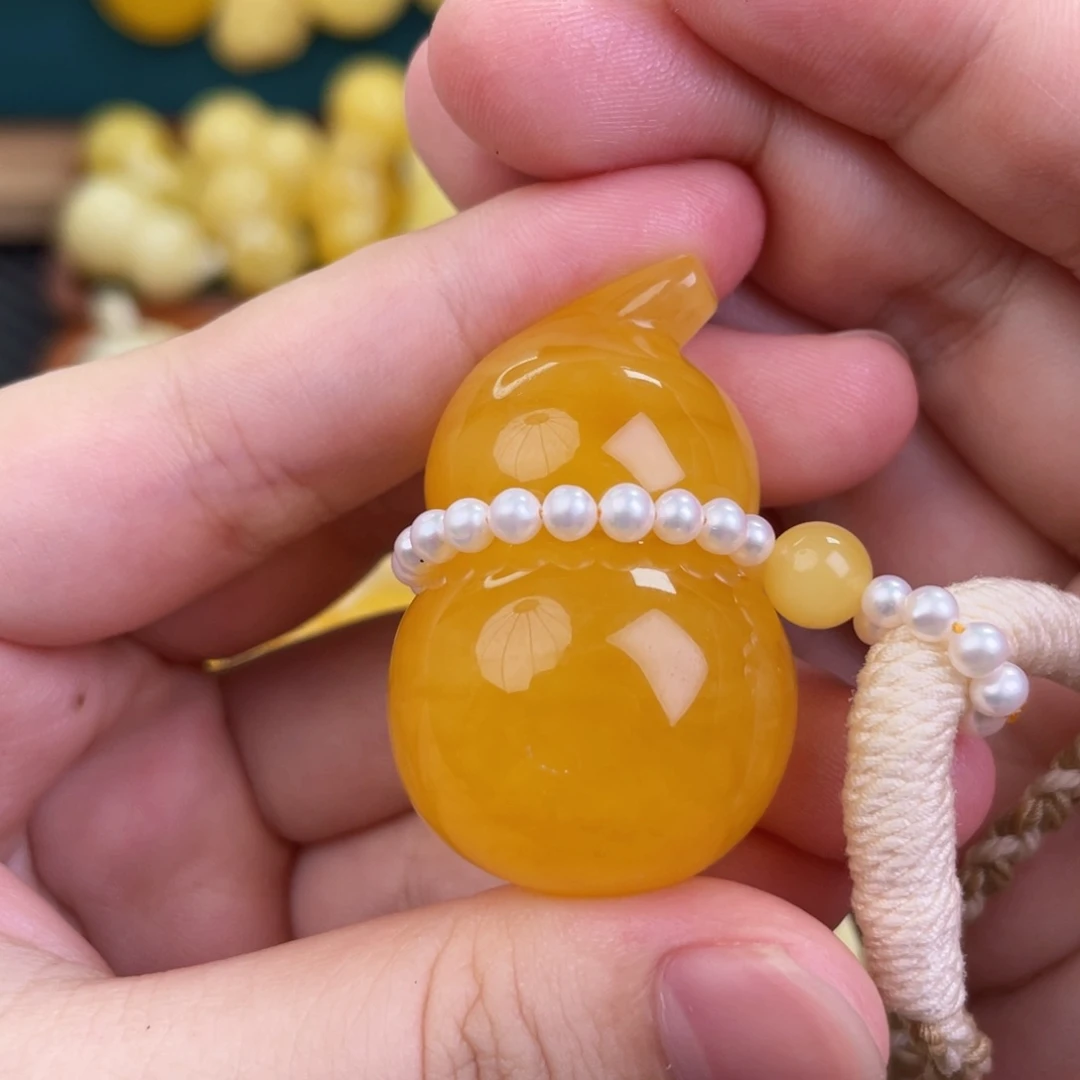 蜜蜡毛衣链未镶嵌蜜蜡