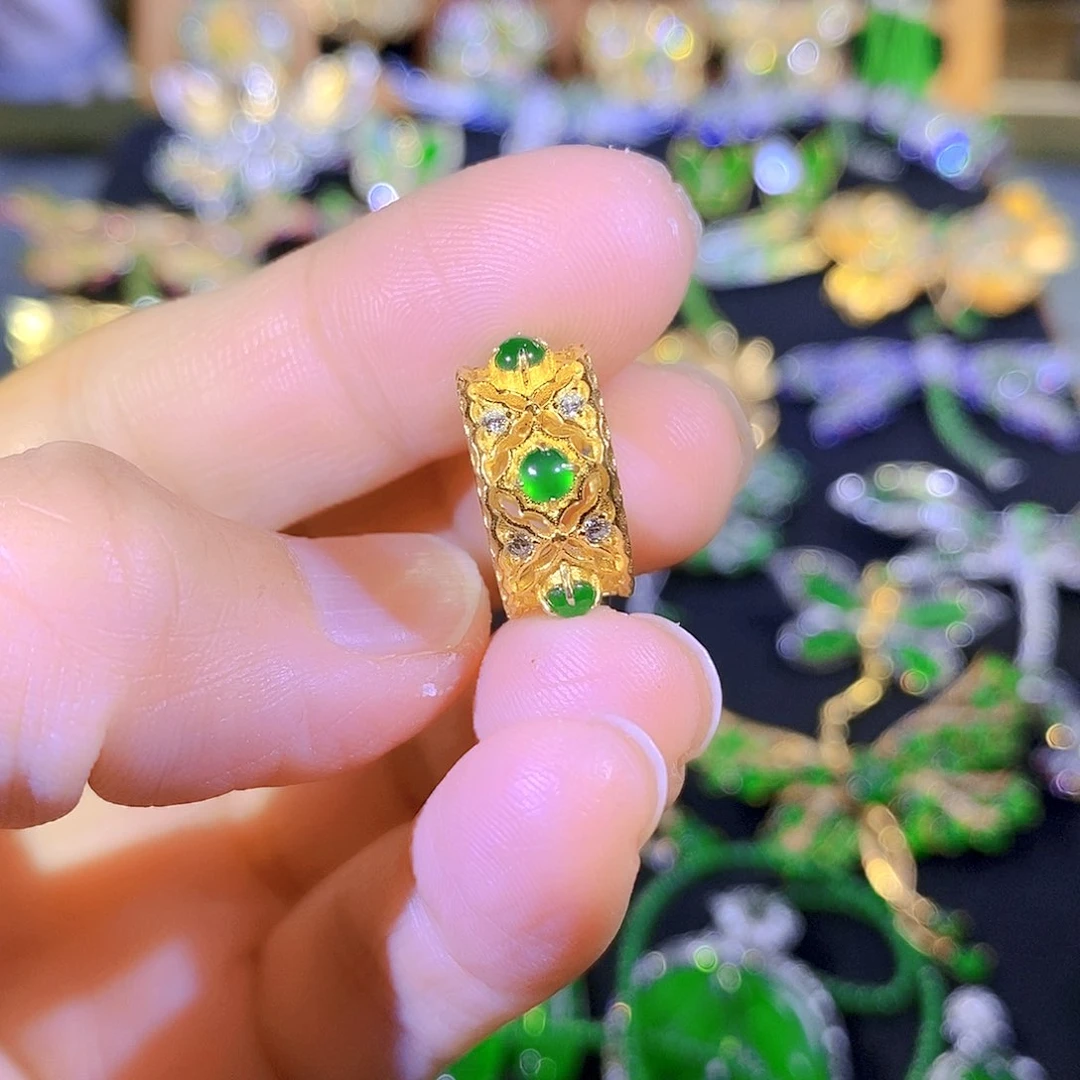 吊坠(不含链)银S925镶嵌翡翠