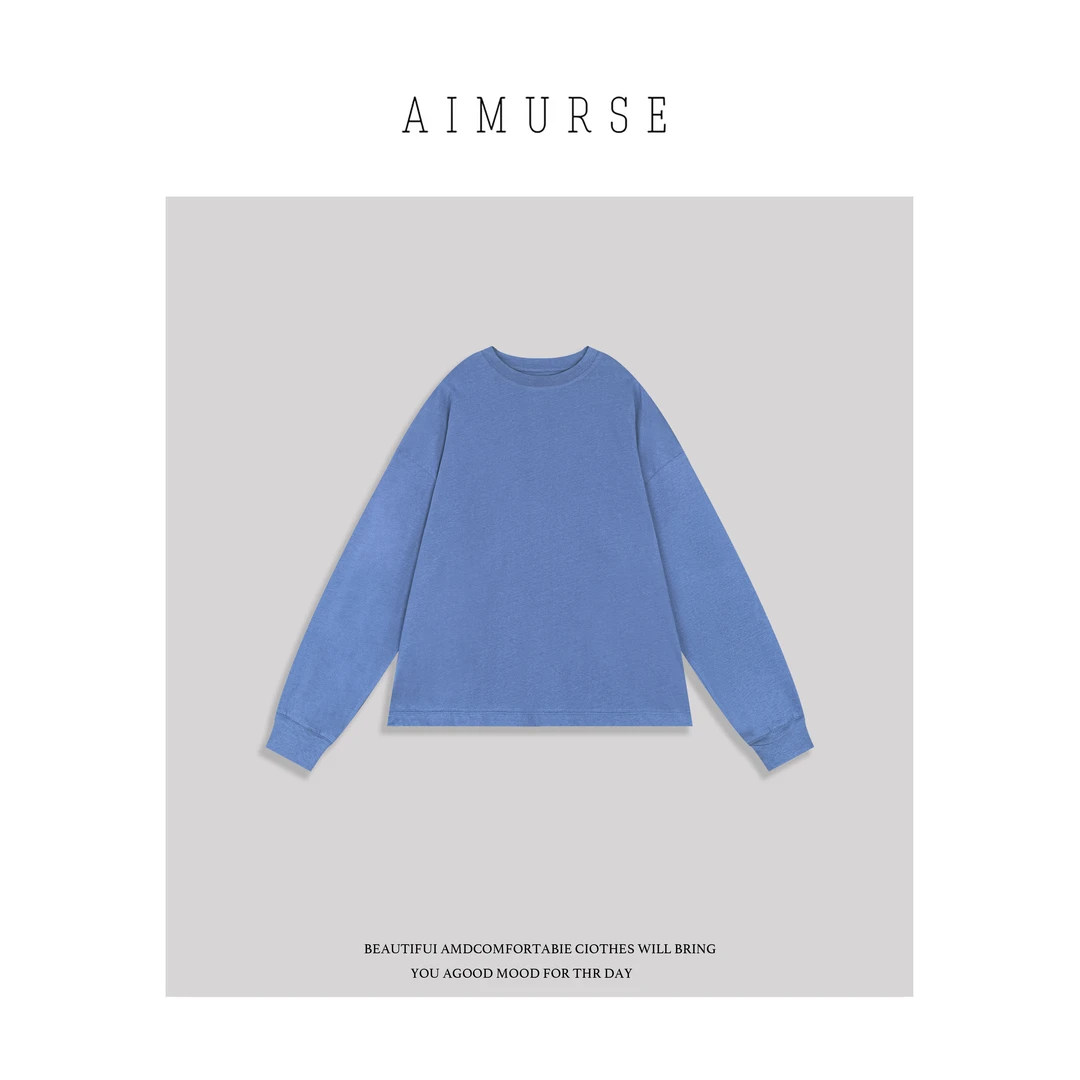 AIMURSE【懒人搭子】小众设计师 宽松简约纯棉百搭休闲T恤 AM80011
