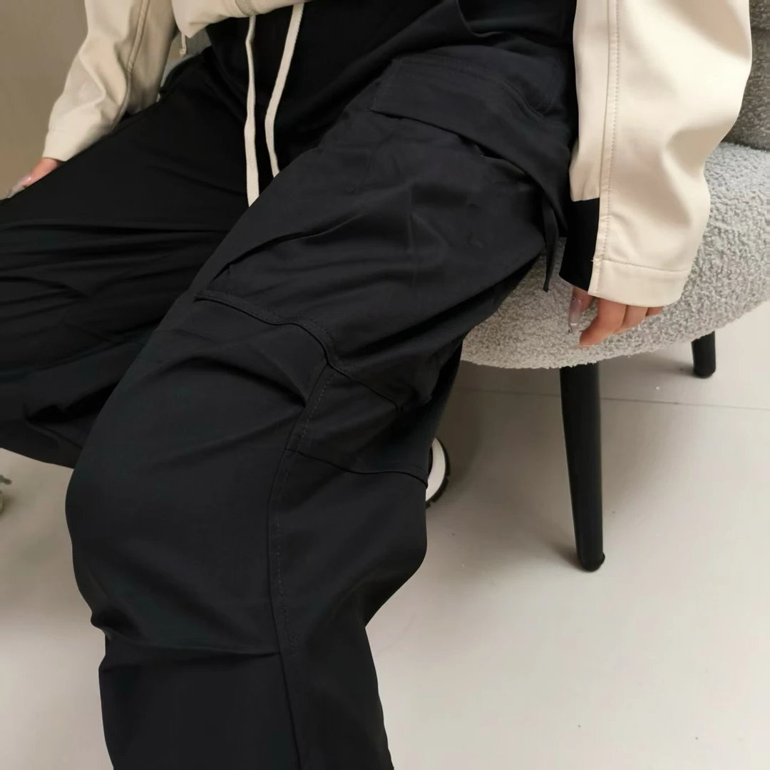 2025潮长裤春秋防风褶皱常规款休闲裤裤子运动法式百搭中性风