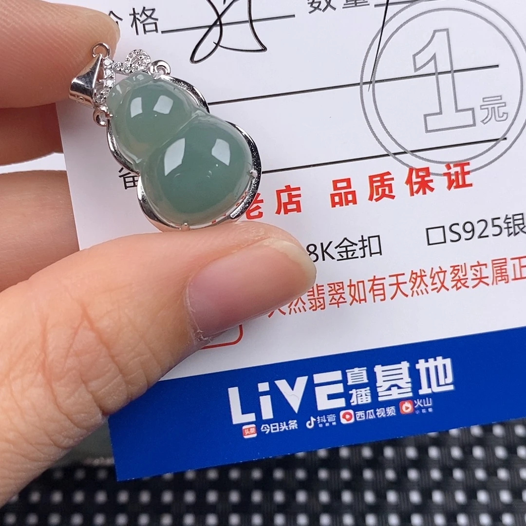 菲***G翡翠银S925镶嵌颈饰
