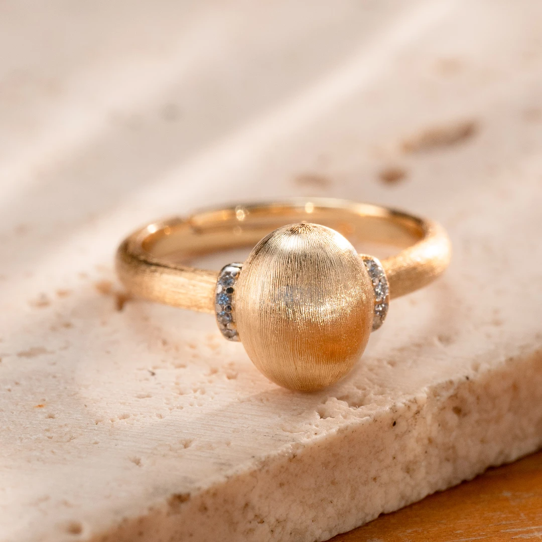 925银戒指 【奢小姐珠宝】银版拉丝豆豆戒指-WH138