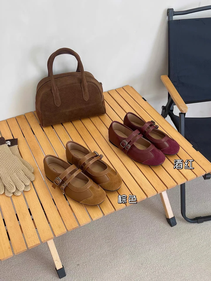 深秋落叶~复古一字带蝴蝶结单鞋女秋季软底芭蕾玛丽珍鞋6116/A4