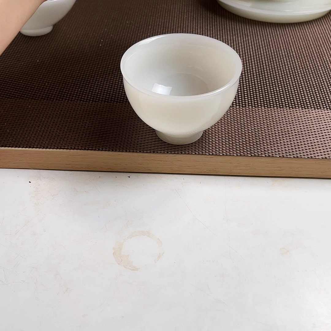 瓷片高档精品翡翠玉瓷主人杯80cc