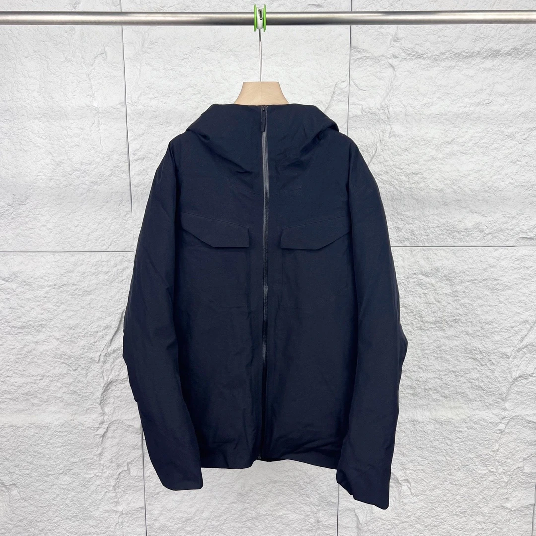 99新 ARC'TERYX/始祖鸟 L码/黑色鹅绒拉链连帽羽绒服/12963136