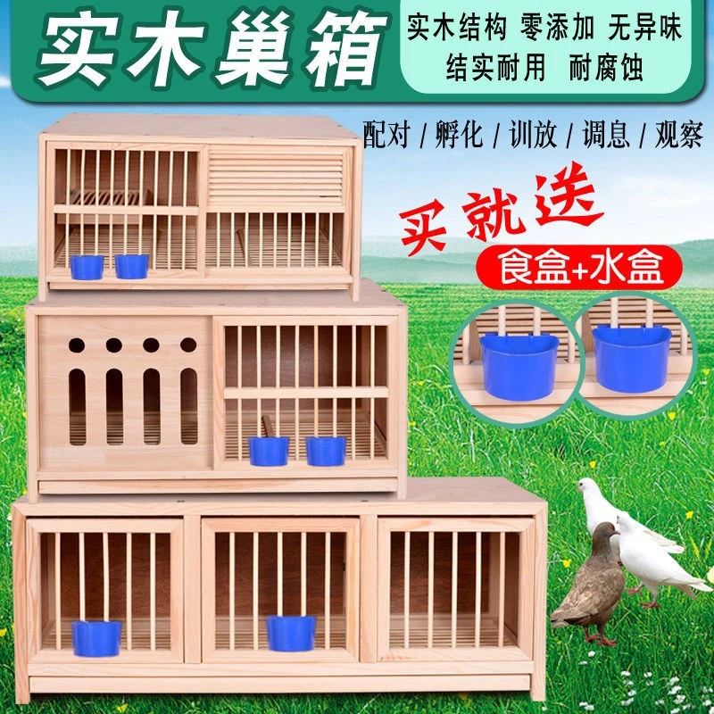 信鸽配对笼赛鸽配对巢箱实木繁殖笼松木鸽子笼子包邮定制