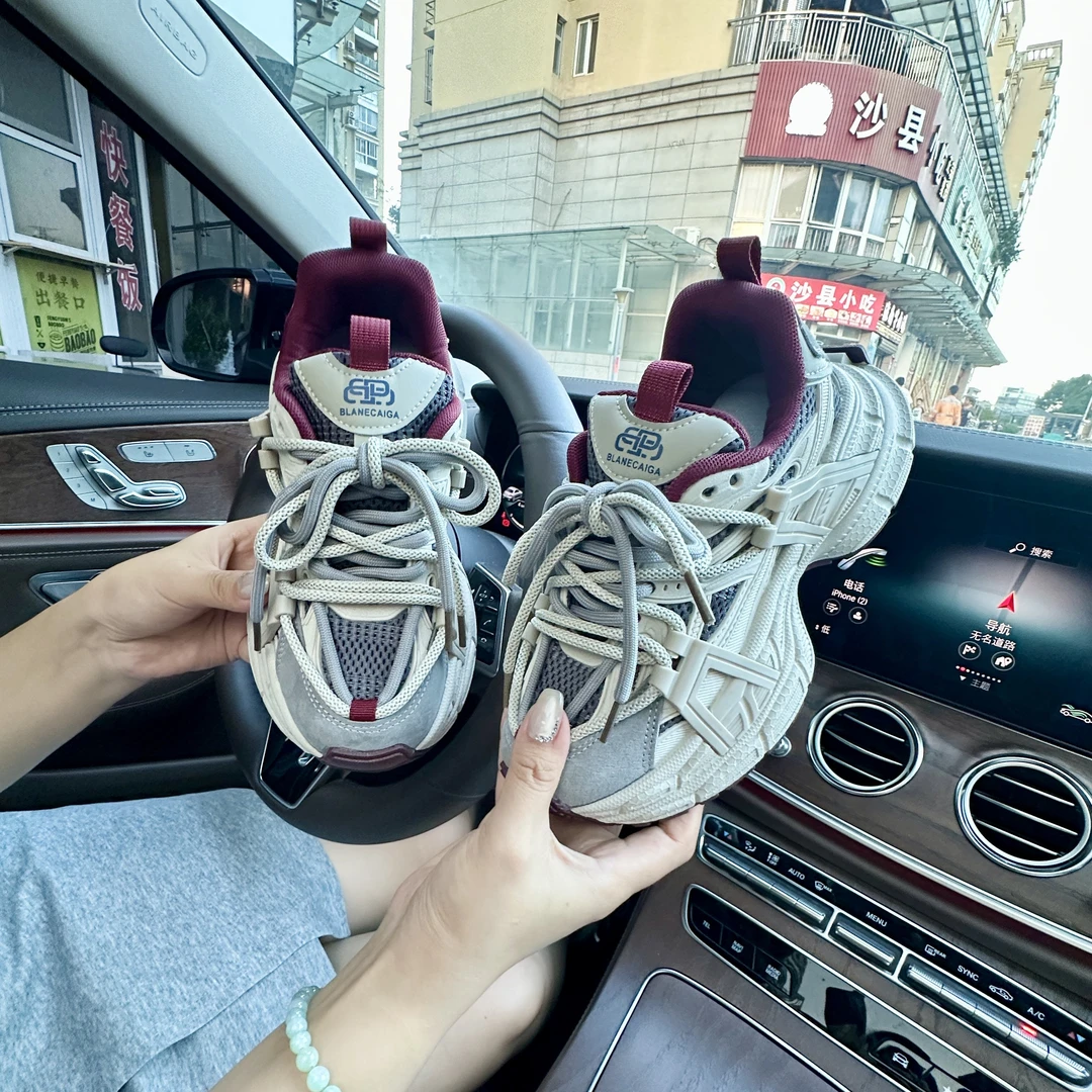 港风复古风真皮老爹鞋2025年秋季新款透气百搭时尚增高轻便运动鞋