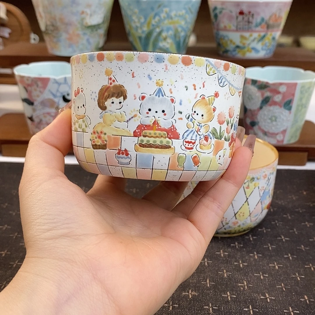手绘雕刻生日快乐杯