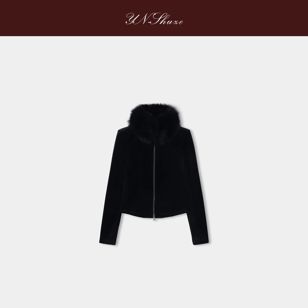 YN-SHUZE【诺丁雪岛】设计师冬季时尚狐狸毛外套SZ-YNB-Q071