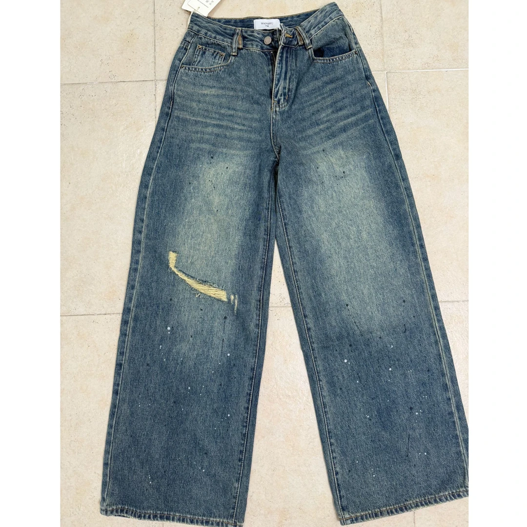 F070 休闲舒适百搭设计小众牛仔裤