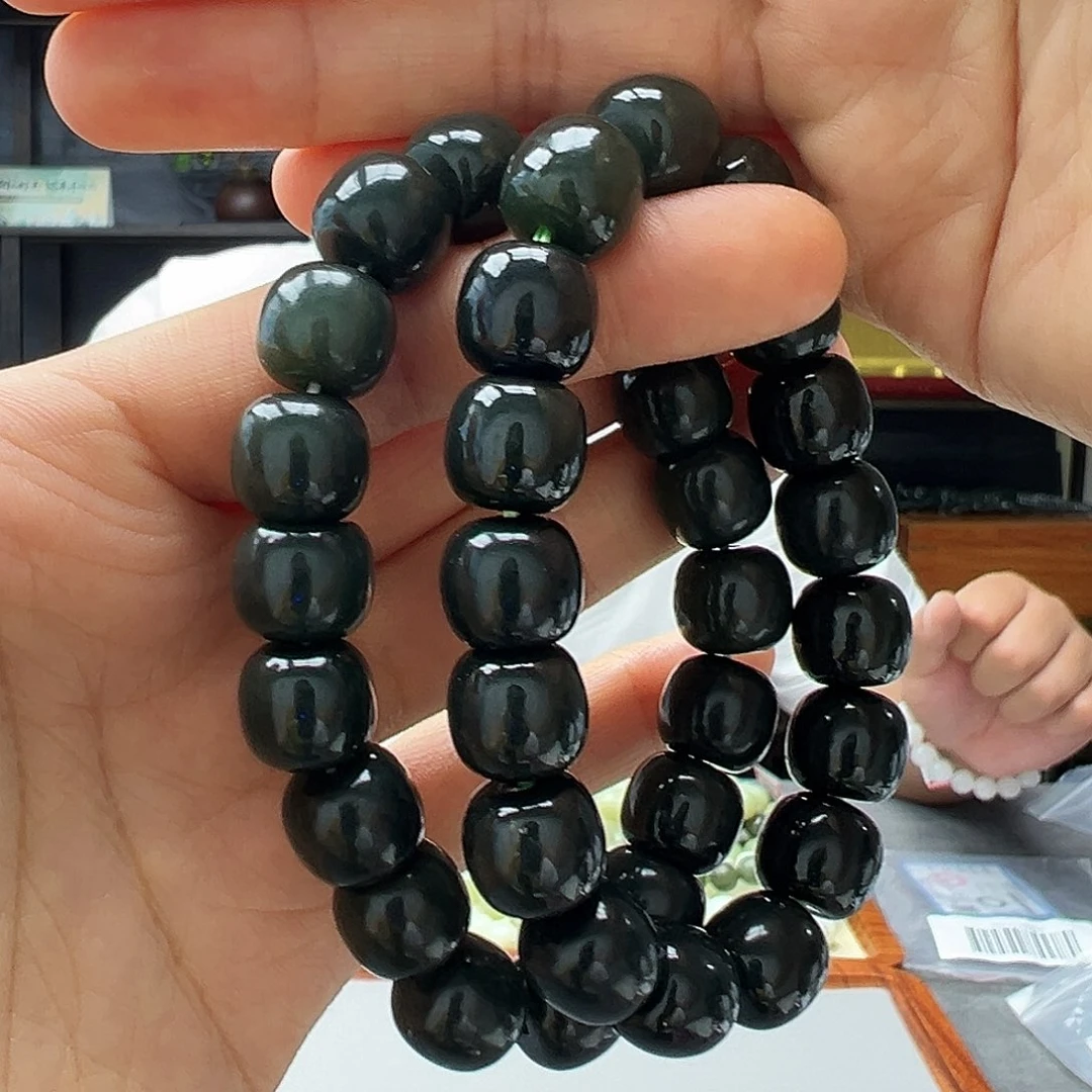 手链未镶嵌和田玉12黑油青