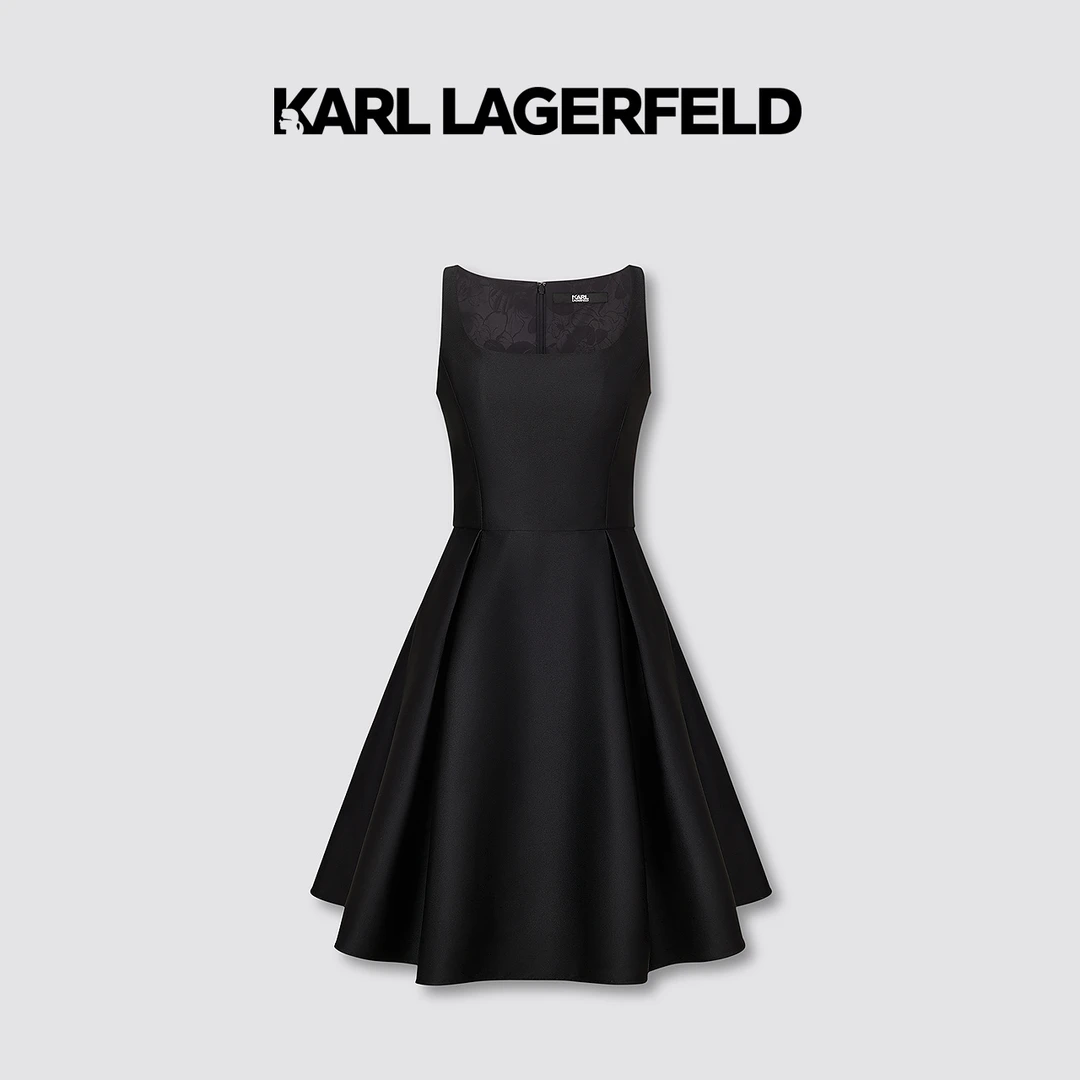 【丽公主专享】KARL LAGERFELD 春季新款吊带小黑裙老佛爷M21L1331