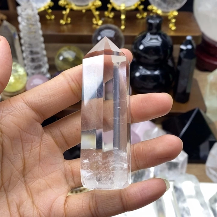 淇***子未镶嵌水晶摆件天然白水晶柱12