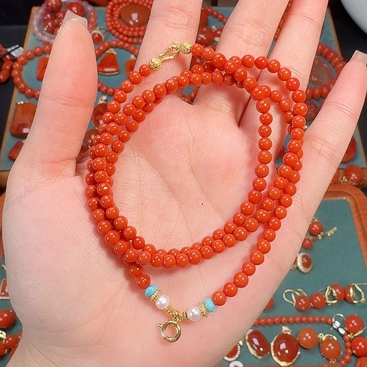 南红玛瑙未镶嵌55长万能链4.2