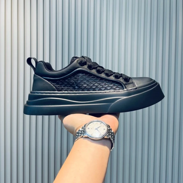 轻奢时尚男鞋夏季新款透气单层网面百搭舒适软底运动休闲小白鞋