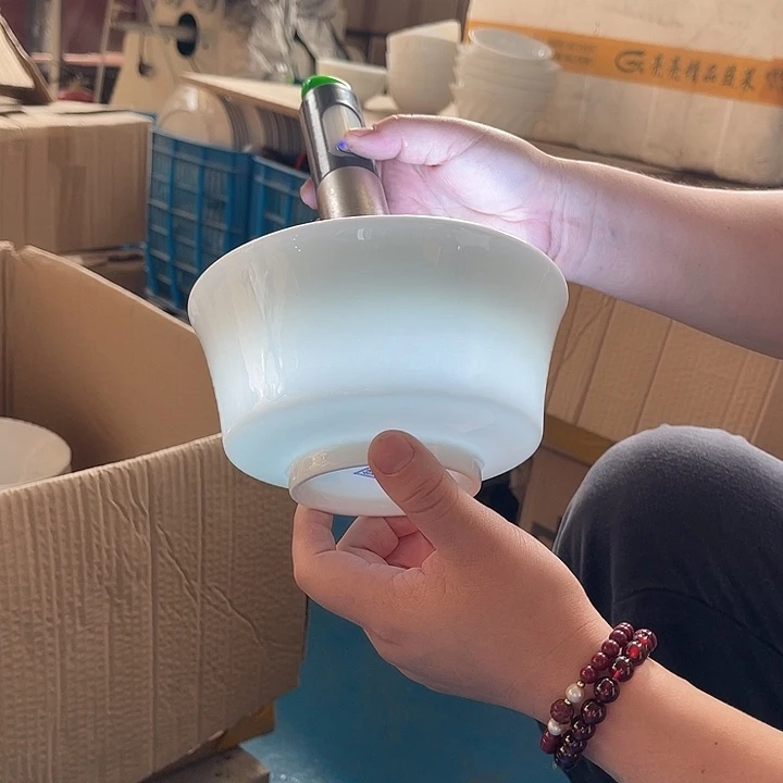 瓷片高白泥月影六英寸面碗六个，微瑕包邮