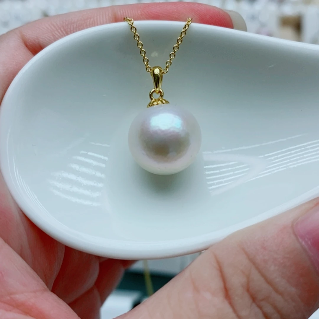 吊坠(赠链)淡水珍珠银S925镶嵌13mm