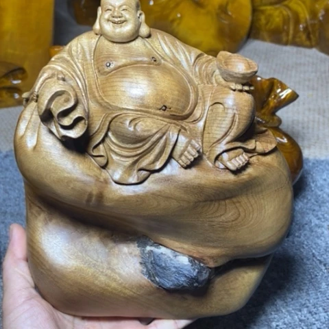 金丝楠弥勒佛摆件