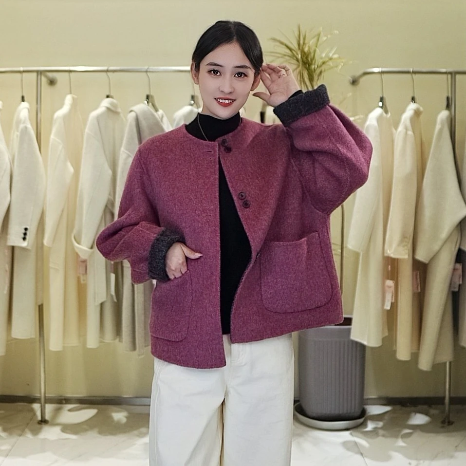 秋冬新款双面双穿气质时尚遮肉通勤百搭小香风外套