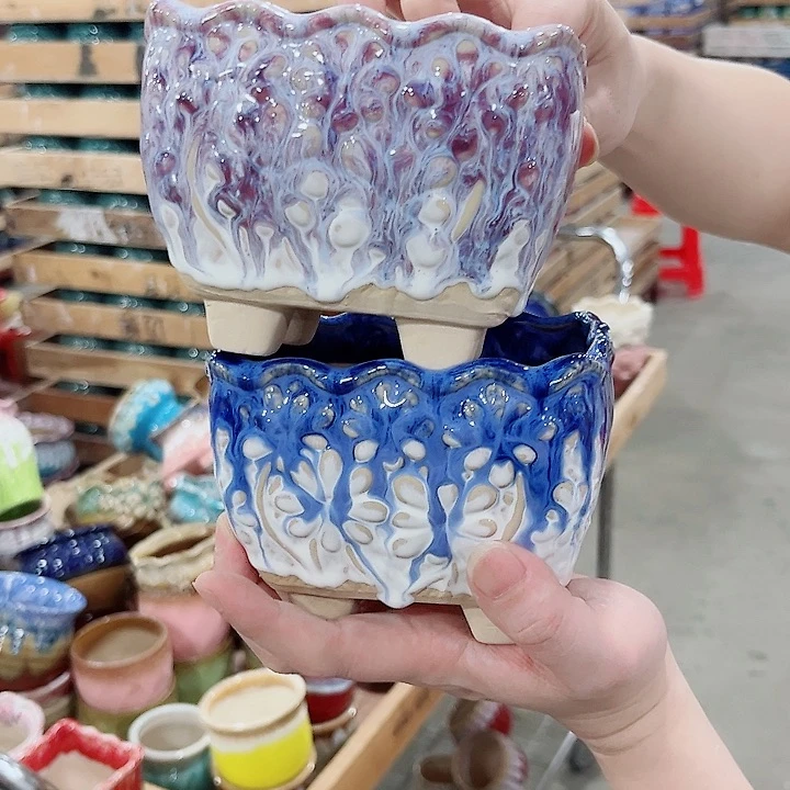 有孔.凑单10元陶瓷花盆发货！