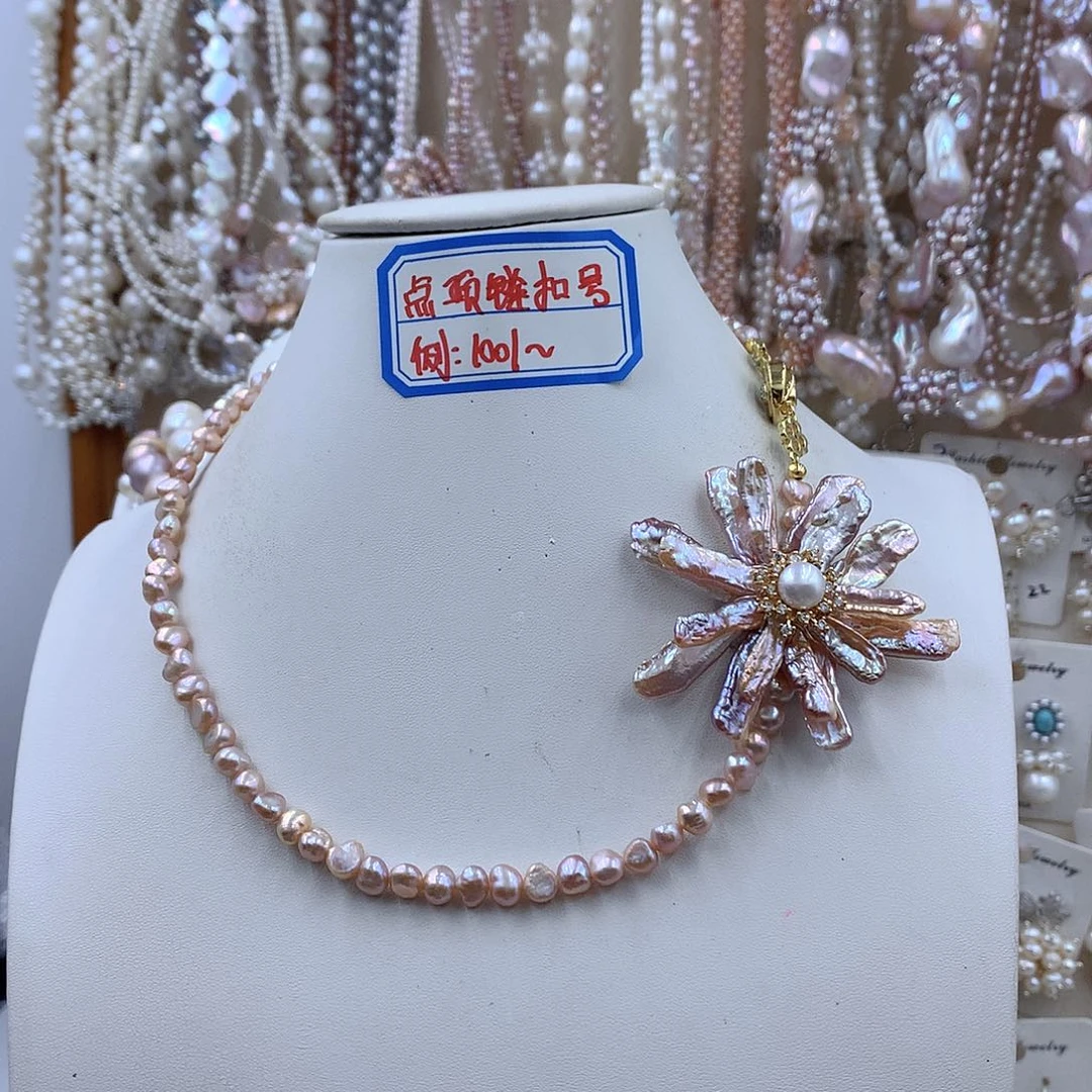 银S925镶嵌项链耳饰淡水珍珠
