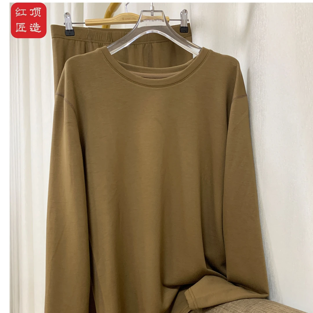 男士发热磨毛套装秋冬保暖中厚款秋衣秋裤中领圆领56326C/56327C