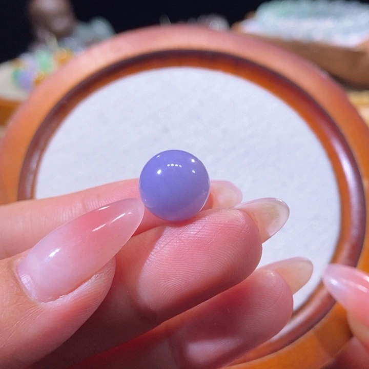 翡翠未镶嵌吊坠(不含链)翡翠妖蓝紫珠卡12.9m