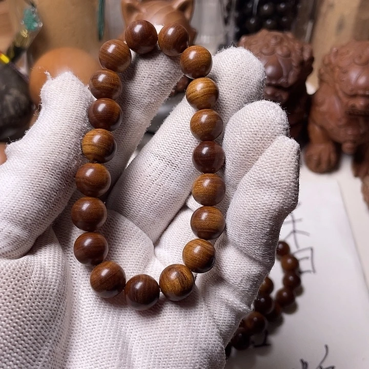 檀香木老山檀香1.0/19横纹沉水手串