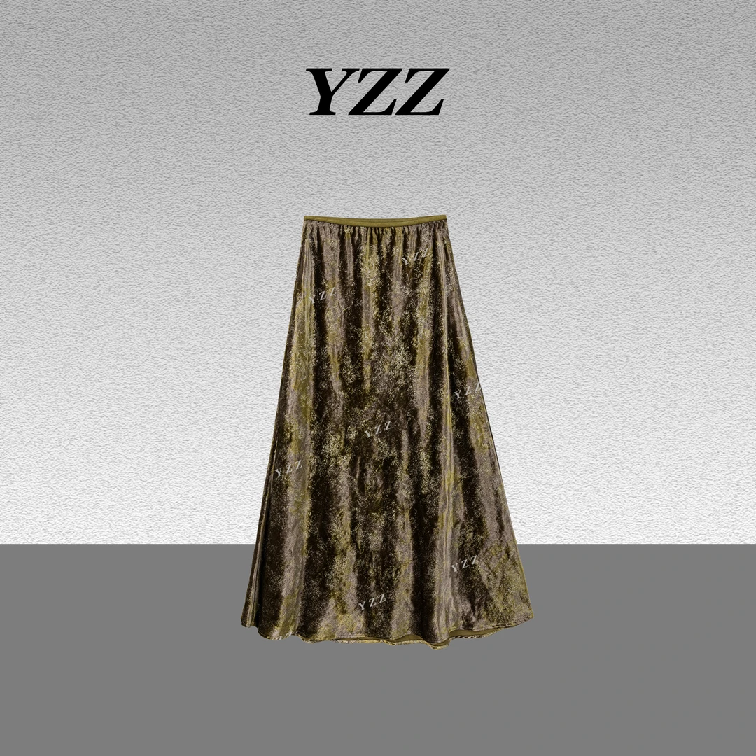 YZZ“原野”时尚秋季新款百搭A字半身裙休闲裙 680052