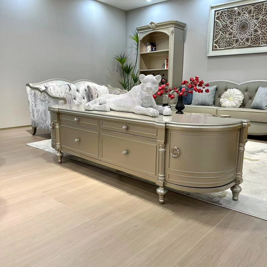 美式轻奢电视柜E1级欧式艺术成人电视柜烤漆工艺储物柜